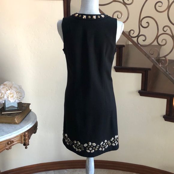 SOLD - INC Black Dress with Brass Bead Accents - Picture 6 of 7